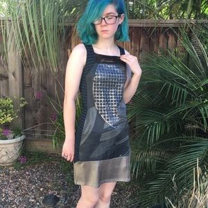 Custo Barcelona metallic print mini dress